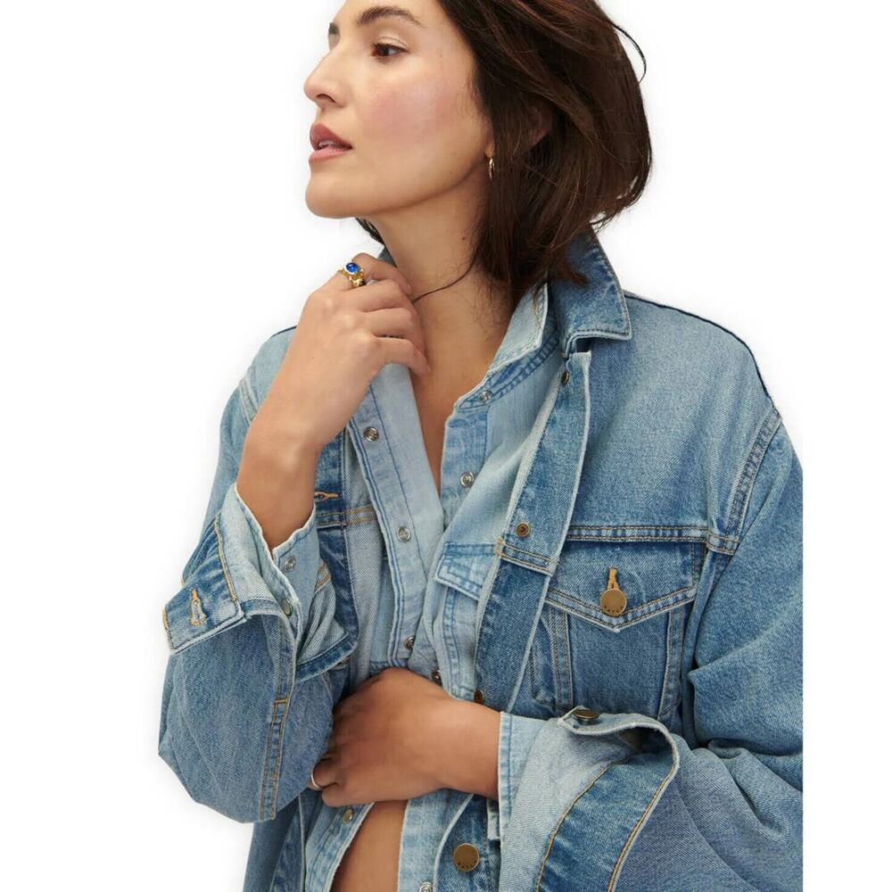 Hatch The Classic Maternity Jean Jacket - S - Light Wash - Picture 7 of 7
